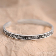 999 Retro Style Men Women Sterling Silver Mori Series Boys Premium Bracelet Pure Silver Tangcao Patt