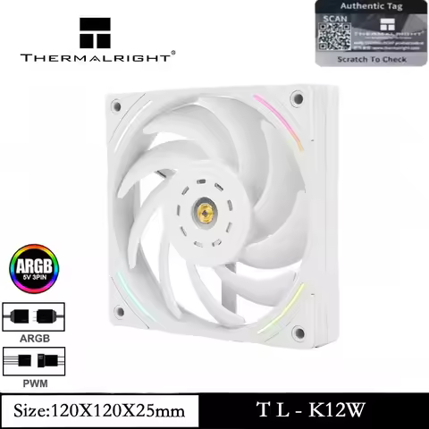 Thermalright TL-K12W 1/3/5 PCS ARGB CPU Fan 120mm 2150RPM Cooler Case Fan 4pin PWM Desktop Cooling F