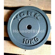 YORK 10kg Cast Iron (Hammer tone) Weight Plate 10kg
