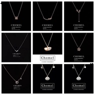 Chomel Electroplating Real Gold High Color Retention Niche Design Full Diamond Small Waist Love Neck