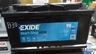 EXIDE EK950 AGM 90AH BMW 汎德代理 賓士 BENZ 二手 啟 停 汽車 電瓶