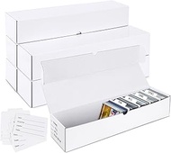 NEOACT 6 Pack ·1200 Count Trading Card Storage Box,17 Inch Cardboard Storage Boxes with Dividers&Lab