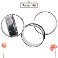 FAVORITEGOODS 6 pcs English Muffin Ring Set, 3.2'' Silvery Multipurpose Stainless Steel Ring Set, Co