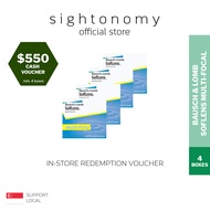 [sightonomy]  $550 Voucher For 4 Boxes of Bausch and Lomb SofLens Multi-Focal Monthly Disposable Contact Lenses