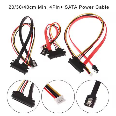 20/30/40cm Mini 4Pin+ SATA Power Cable 22(15+7)Pin to PH2.0/3.0 Hard Disk Optical Drive Data Cable P