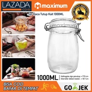 MAX COD - [JAR KACA TUTUP KAIT] Jar Round Toples Kaca Tutup Kait 500ML 750ML 1000ML / Hermetico Glas