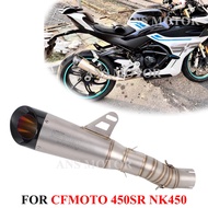 For CFMOTO 450SR 450NK 2022 -2024 Motorcycle Exhaust  Middle Link Pipe Slip On Pipe 51MM 450SR Exhau