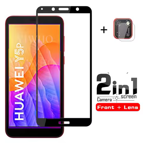 2 In 1 Y5p Tempered Glass for Huawei Y5p Glass Screen Protector huwei hauwei y5p Camera Lens Film Y5