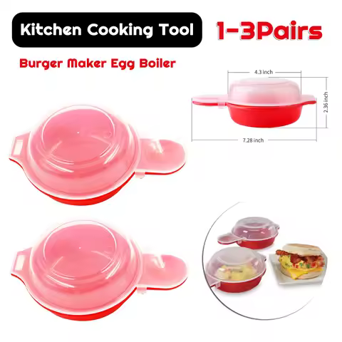 2pcs/set Microwave Cheese Eggs Cooker 1 Minute Fast Microwave Oven Eggs Cooker PP Portable Household