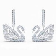 Swarovski 施華洛世奇 Dancing Swan drop耳環 5514420 - 天鵝, 白色, 鍍白金色 白色