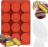 Mity Rain Deep Silicone Chocolate Bar Mold With Bags Scraper, Round Fix Dubai Candy Bar Mold for Fil