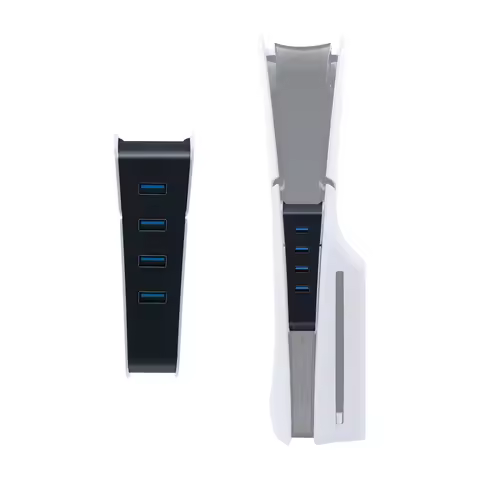 Expandable Connectivity High- Speed 4 In 1 USB Hubs Spliter with 4 USB 2.0 Ports for PS5 Slim Digita