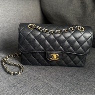 Chanel CF 23cm 黑金牛皮 Small 21年晶片款