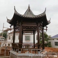 Gazebo luaran diperbuat daripada kayu anti-karat, pavilion heksagon gaya antik untuk vila halaman, r