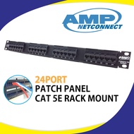 24 Port RJ45 19" 1U Rackmount Patch Panel Cat5 Rack Mount UTP