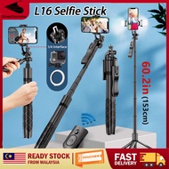 KiTBEEZ🔥L16 1530mm Wireless Selfie Stick Tripod Phone Gimbal Stabilizer With Light Monopod for Gopro