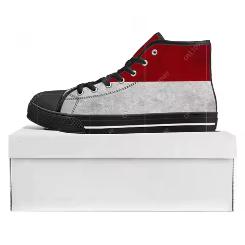 Indonesian Flag High Top High Quality Sneakers Mens Womens Teenager Canvas Sneaker Indonesia Casual 