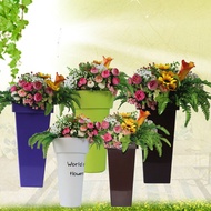 pasu bunga hiasan tinggi pasu bunga hiasan meja European Style Rose Flower Bucket Round Plastic Flow