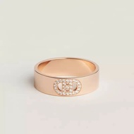 🧡[Hermes] H d'ancre ring, small model 玫瑰金鑽石H戒指