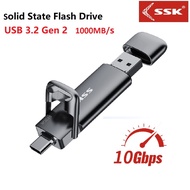 SSK 1000MB/s USB C Pendrive 1TB Thumb Drive OTG Type C Pendrive USB3.2 Thumb Drive 512G