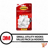 3M Command™ 17002VP Small Utility Hooks (Multi-Pack) 6 Hooks 12 Small Strips
