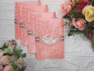 JIP 5X7 ROSEY LAZERCUT INVITATION COVER FOR WEDDING/BIRHTDAY/DEBUT/CHRISTENING