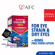 AFC Diamond Vision PRO 4X - Free Form Lutein 4X Supplement for Eye Strain Dry Tired Eyes Blue Light Vision Care • Made in Japan • 30 Softgels