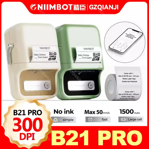 300dpi B21 PRO Niimbot Thermal Mini Wireless Bluetooth Label Printer Sticker Notes Price Tag Print M