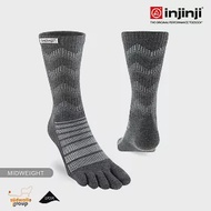 【injinji】Outdoor戶外避震羊毛五趾中筒襪NX (石板灰) L 石板灰