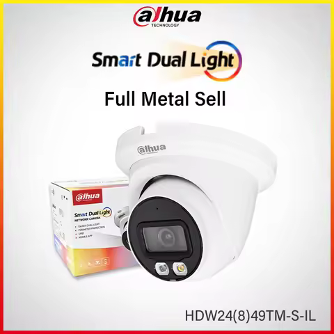 Dahua 4MP 8MP Outdoor Full Color Camera Samrt Dual Light Security CCTV Metal Sell Human Detection HD