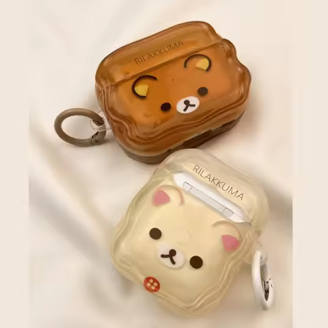 Hot Cartoon Rilakkuma Airpods Protective Case Wireless Bluetooth Earphone Cover Compatible Apple Pro