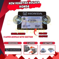 Car Roadtax Holder Acrylic Color With Suction Cup 2024 Version New Size For Honda