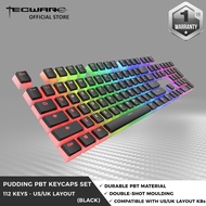 Tecware PBT Pudding Keycap Set, Backlit Shine through Pudding Keycaps, 112pcs [2 Color Options]