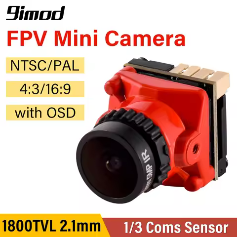 9IMOD FPV Camera 1800TVL 5MP 2.1mm 1/3 coms Sensor 5V-40V NTSC/PAL with OSD Internal for RC FPV Raci