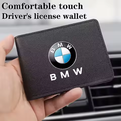 Car Driver License Suede Leather Bag Auto Driving Documents Wallet For BMW M3 M4 M5 E36 E39 E87 E90 