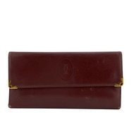Pre-owned CARTIER Vintage Must Line Long Wallet with Clasp, Tri-fold, Flap, Card Slots, Coin Purse ,