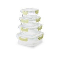 RRS กล่องแก้วถนอมอาหาร Borosilicate glass #402 ขนาด 300/500/800/1200 ml.