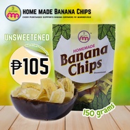 3 Sisters Banana Chips UNSWEETENED 150GRAMS (1X150grams)