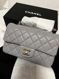 (有保養）Chanel Mini CF 淺灰色 20cm