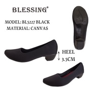 Swiss Polo Blessing Ladies Heel Black Office Formal Shoes Kasut Jururawat Perempuan Hitam Bertumit B