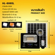 สปอร์ตไลท์ LED ปรับแสงได้3สี สปอร์ตไลท์โซล่าเซลล์ ไฟสนามโวล่าเซลล์ ไฟสนาม กันน้ำกันฝน รุ่นHL-8065L/H