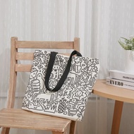 2023 New Original Canva Bag Print Large Capacity Student Canva Bag Fabric Crossbody Bag Large Capaci