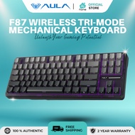 AULA F87 Wireless Tri-Mode Mechanical Gaming Keyboard Gradient Grey 87 Keys Swappable Gasket Mount
