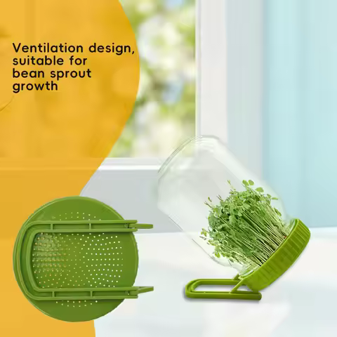 New one piece wholesale with bracket germination jar lid easy seed germination bean sprouting planti