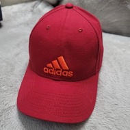 全新 愛迪達 adidas 深紅色 帽子 橘色字體  帽子 老帽 棒球帽