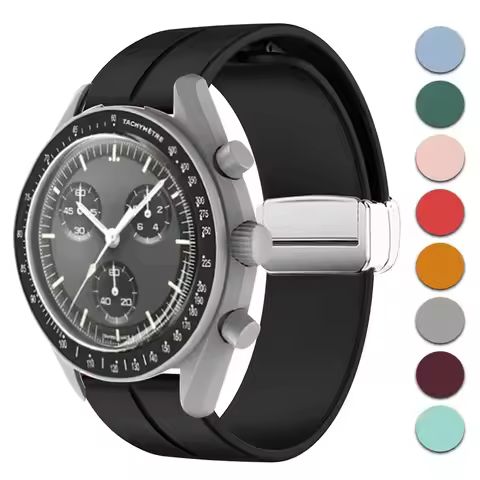 Magnetic Buckle Strap for Omega X Swatch Joint MoonSwatch Soft Silicone Band 20mm Men Women Moon Mer