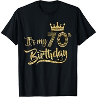 Men's cotton T-shirt Womens It's My 70th birthday Crown 70 Yrs Old Birthday Queen T-Shirt Fast Shipp