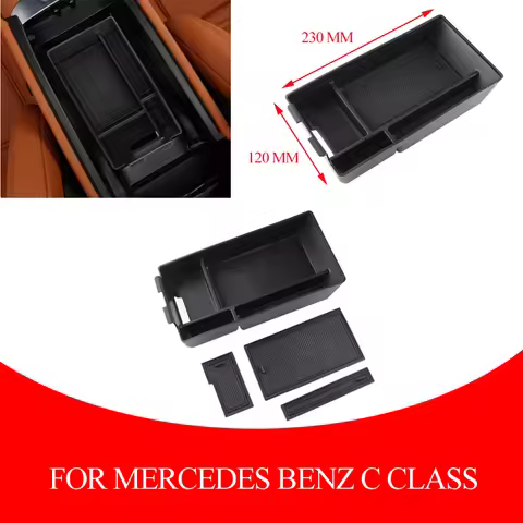 For Mercedes Benz C Class W206 C200 C220 220d 2022 - 2024 Armrest Storage Box Center Console Flockin