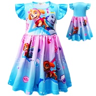 Skye Everest PAW Patrol Girls Princess Dresses Kids Flying Sleeve Birthday Party Girls Dress Children Clothing 3-8Y