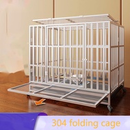 304 Stainless Steel Dog Cage Folding Large Dog Cage